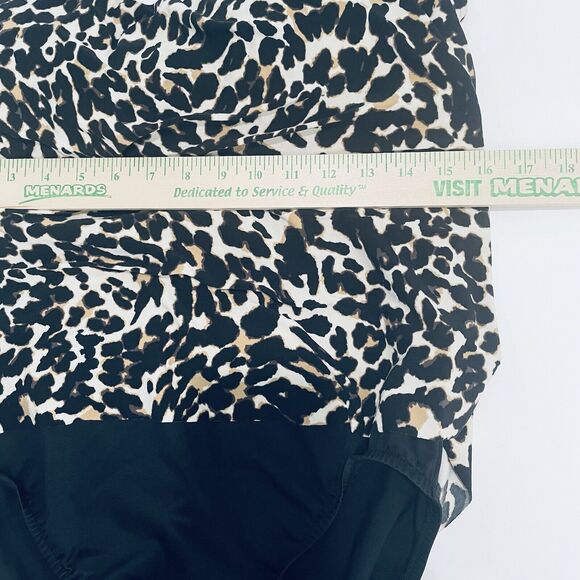 Trimshaper One Piece Swimsuit Size 14 Black Leopard Slimming Rouching Bra Cups - Picture 12 of 12